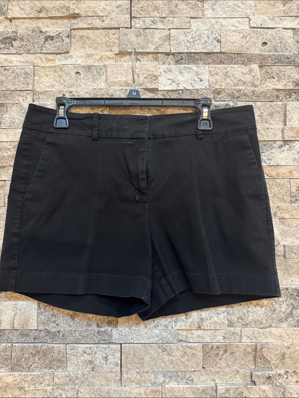 Ann Taylor Black High-Waist Tailored Shorts